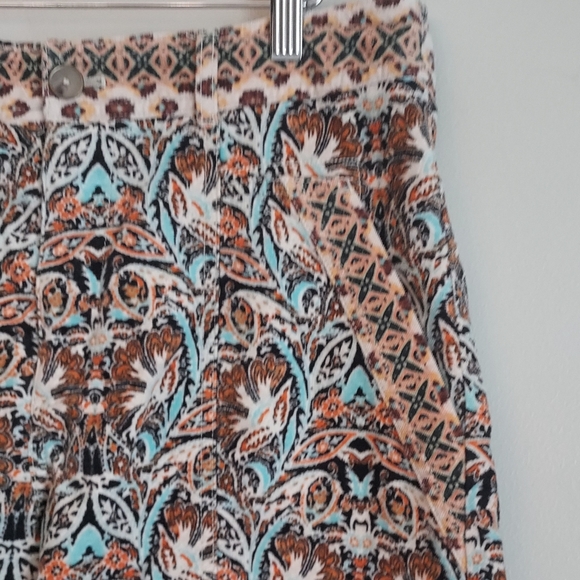 Anthropologue Print Velvet Cargo Barrel Leg Pant Size 8 - Picture 12 of 15